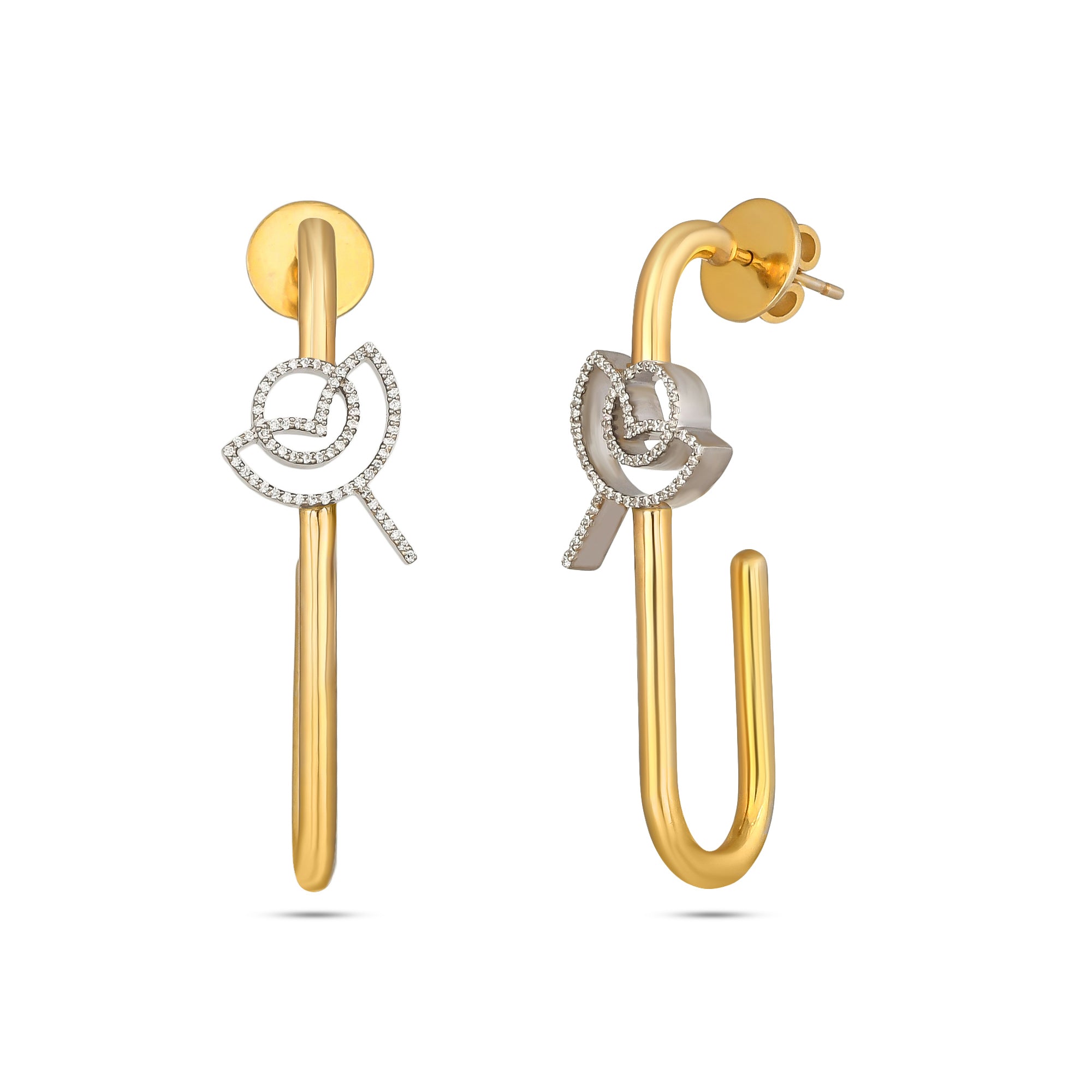 NYRAH ROSE LONG HOOP EARRINGS (GOLD)