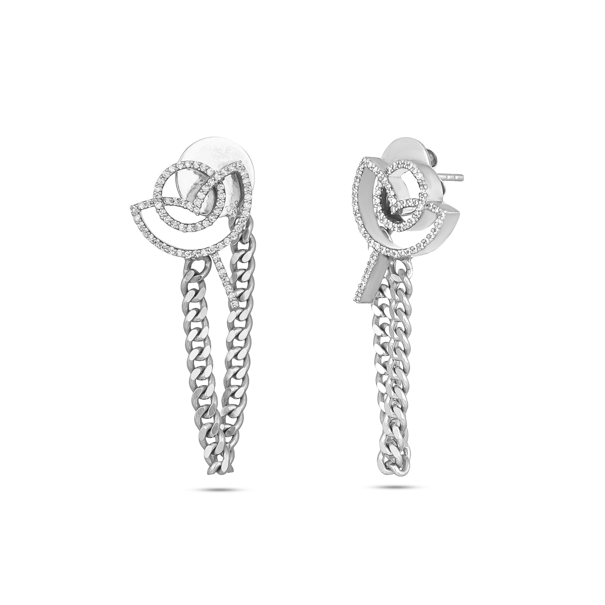 NYRAH ROSE CHAIN EARRINGS (GOLD)